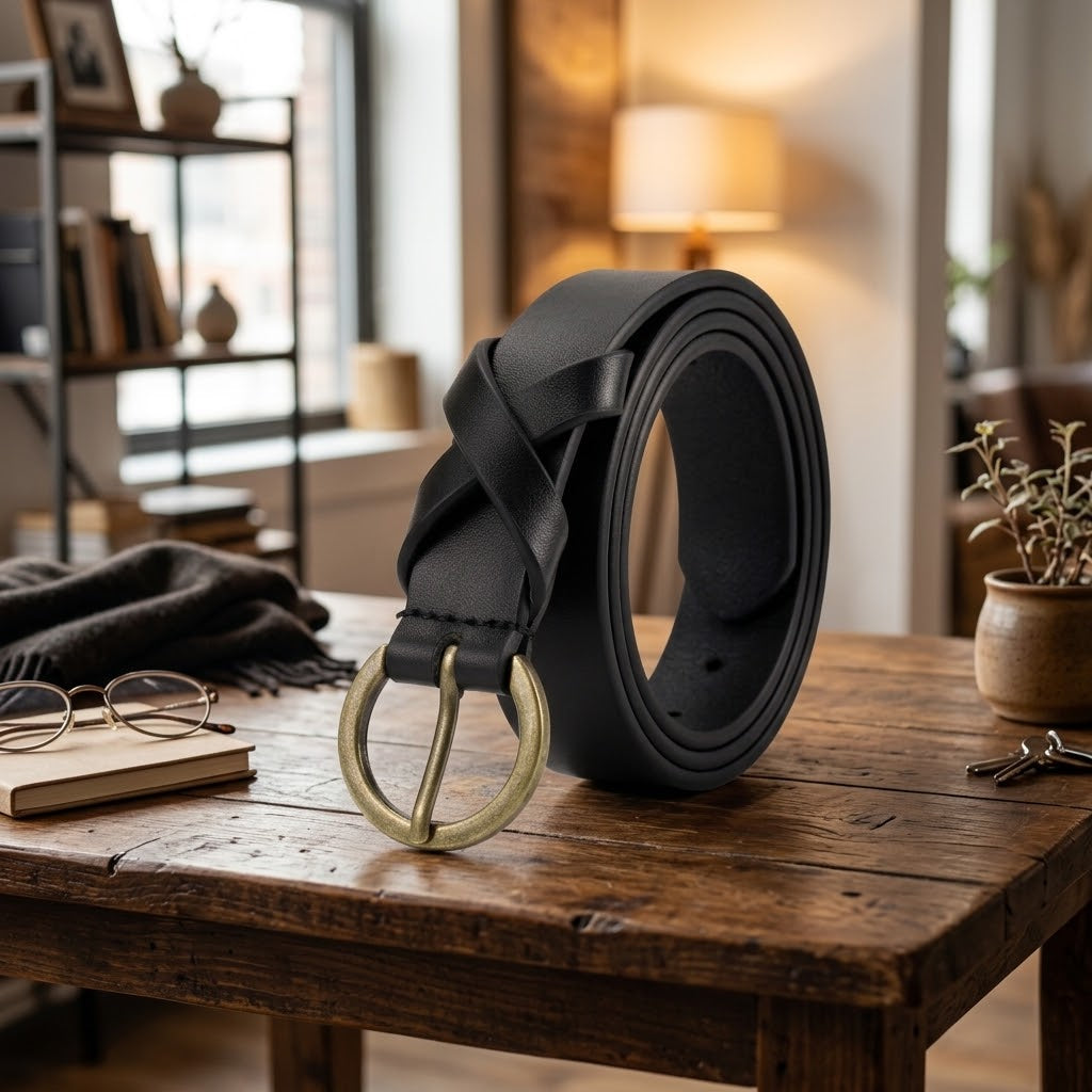 KNOT & LOOP – Minimalist Skinny Leather Belt