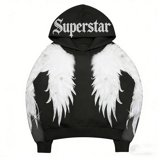 'Superstar Angel Wings' Graphic Hoodie