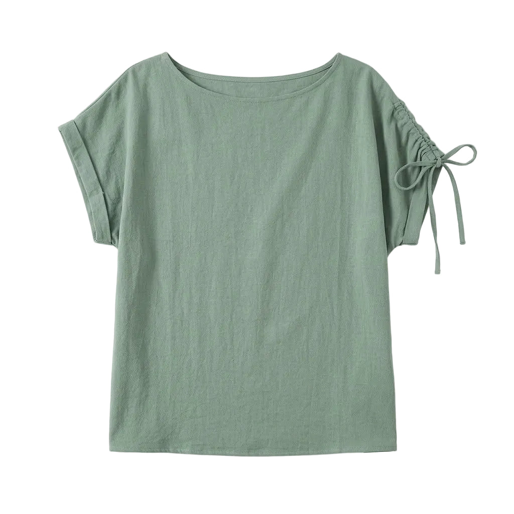 Off-Shoulder Drawstring Summer Blouse