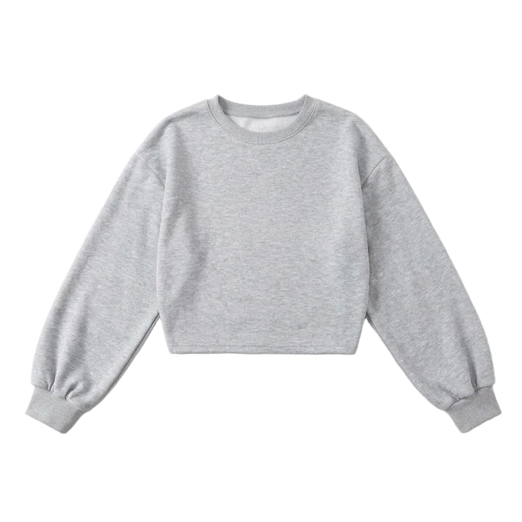 Cropped Gathered-Waist Sweatshirt