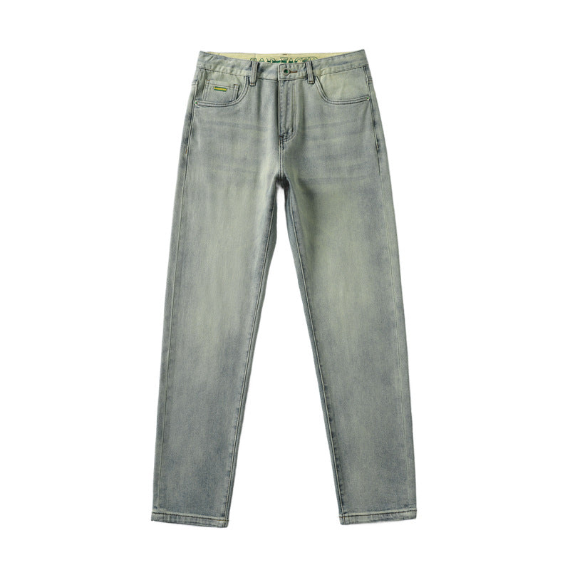 Vintage Straight Wash Denim Jeans