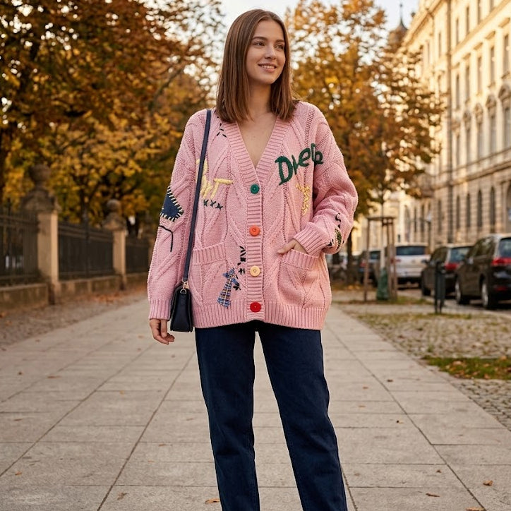 SWEET LETTER KNIT Cardigan