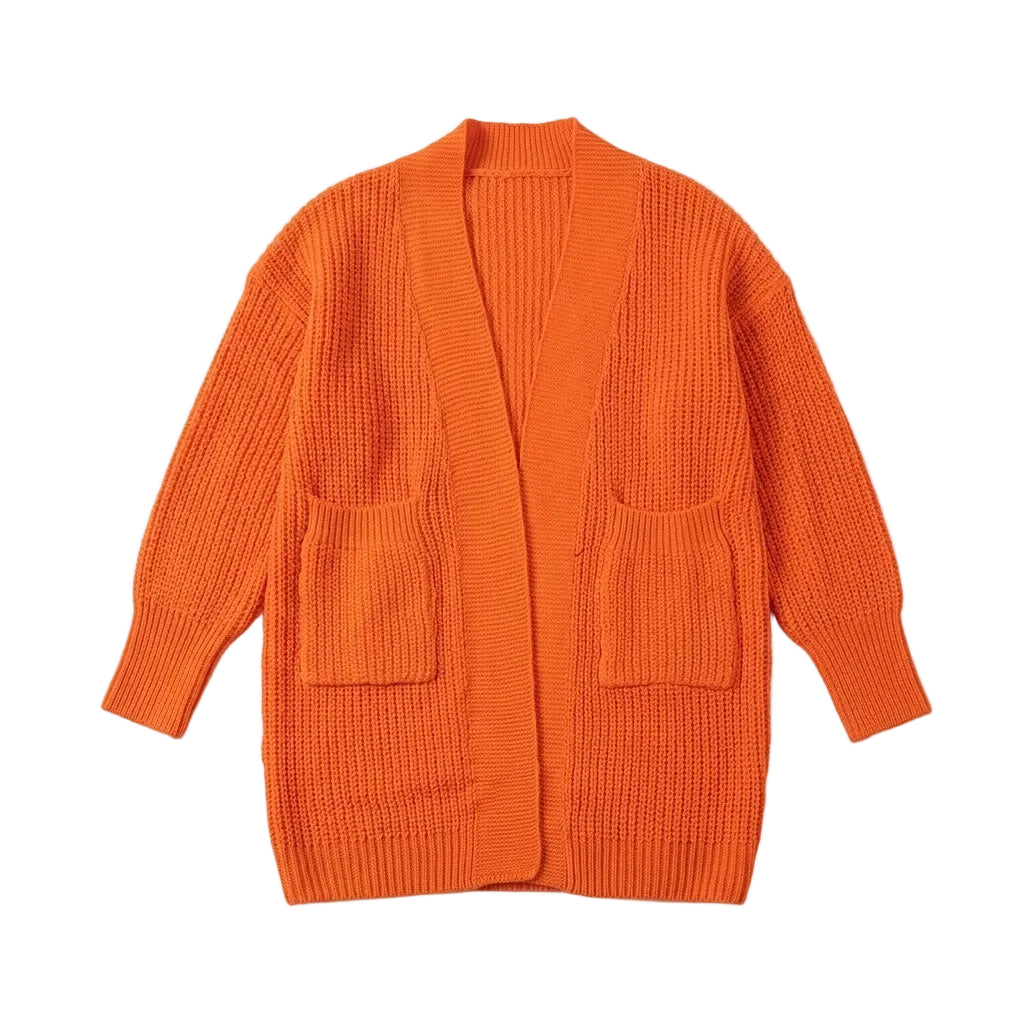 SUNSET ORANGE CHUNKY KNIT Cardigan