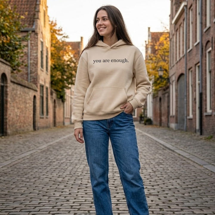 "You Are Enough" Statement Oversized Hoodie
