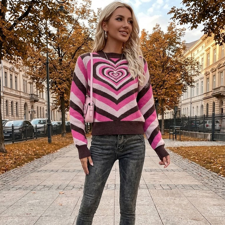 'Retro Heart' Y2K Knit Sweater