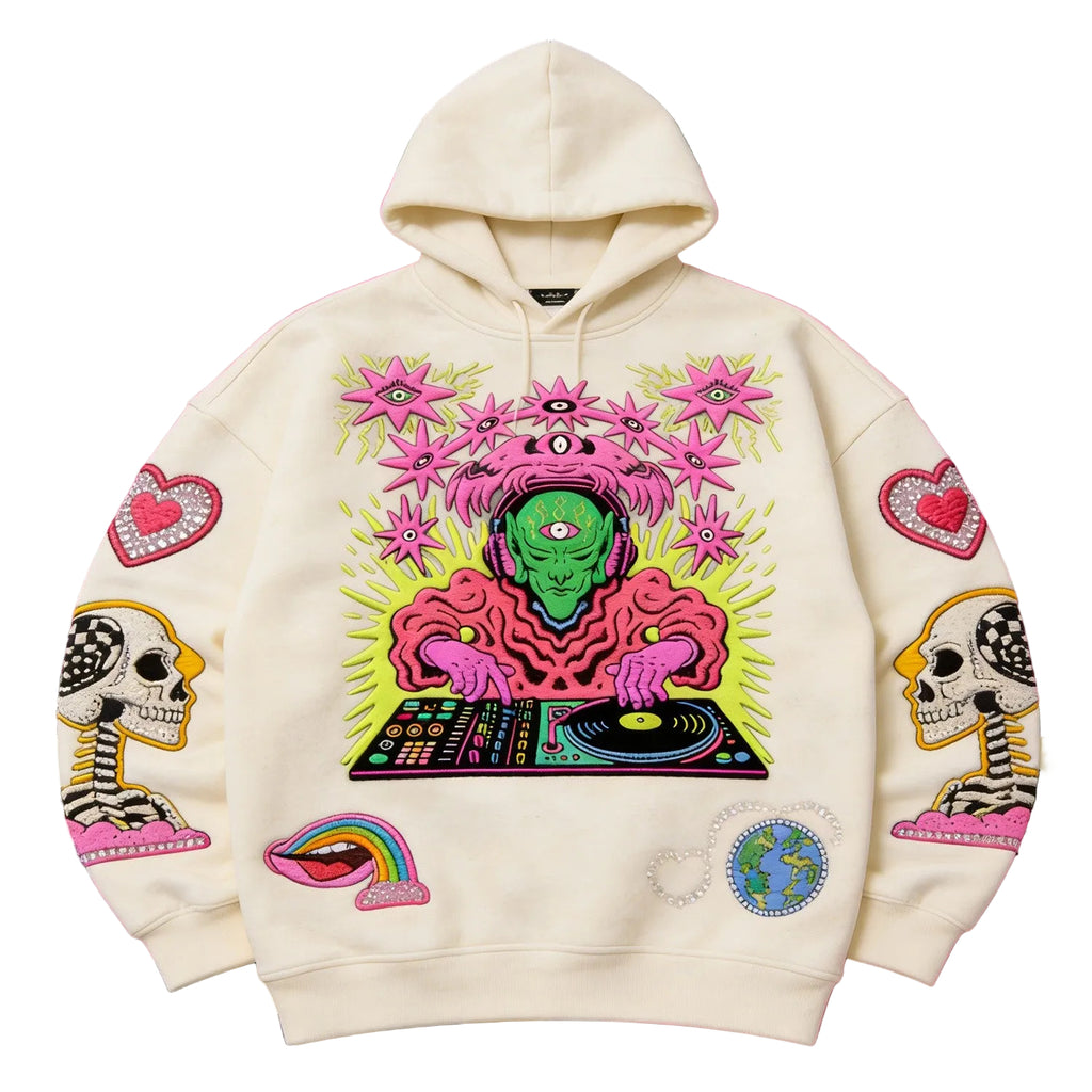 'Cosmic Alien DJ' Graphic Hoodie