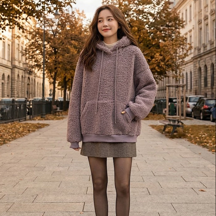 Cozy Teddy Plush Hoodie