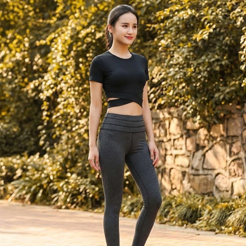 Cross-Front Athletic Crop Top