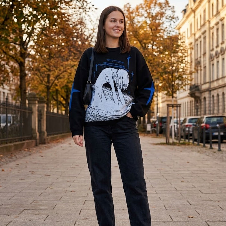 Urban Cascade Statement Knit Sweater