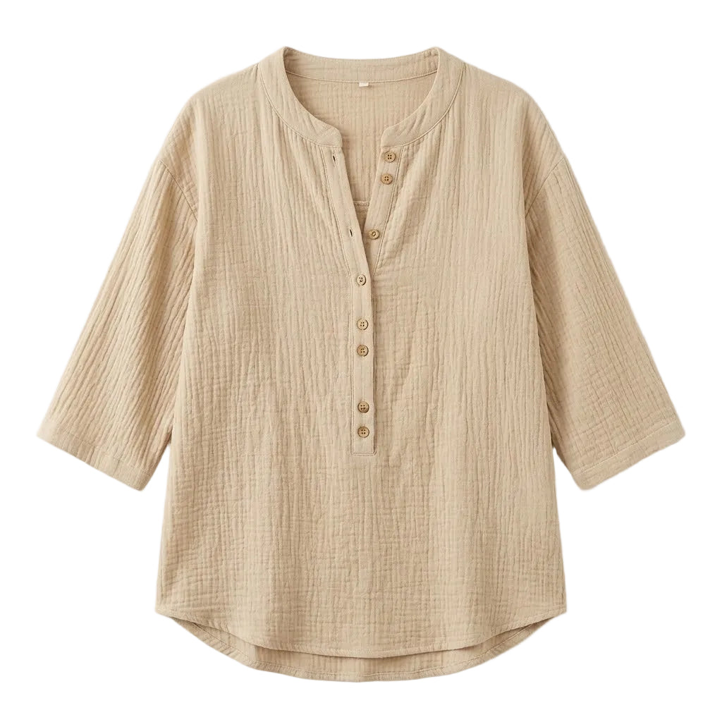Cotton-Linen Tunic Blouse