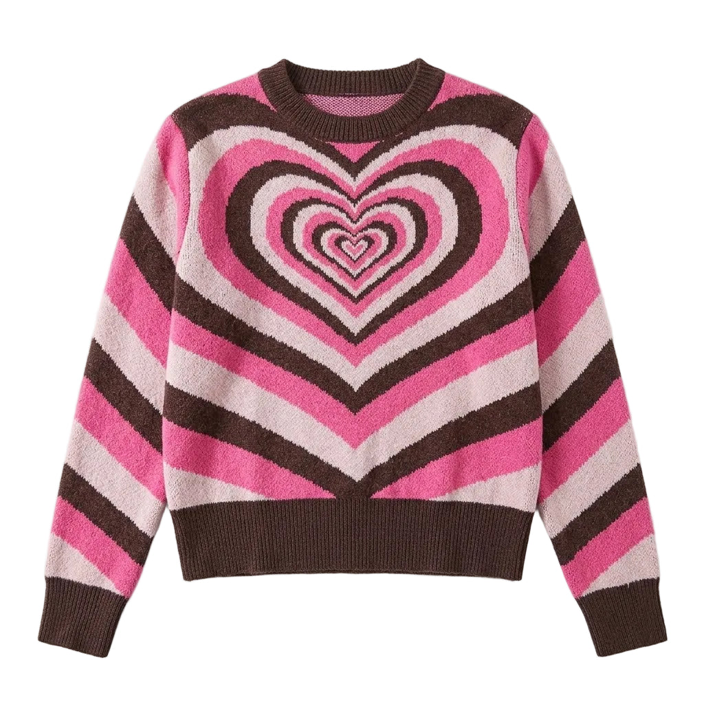 'Retro Heart' Y2K Knit Sweater