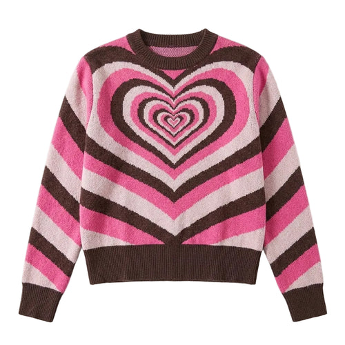 'Retro Heart' Y2K Knit Sweater