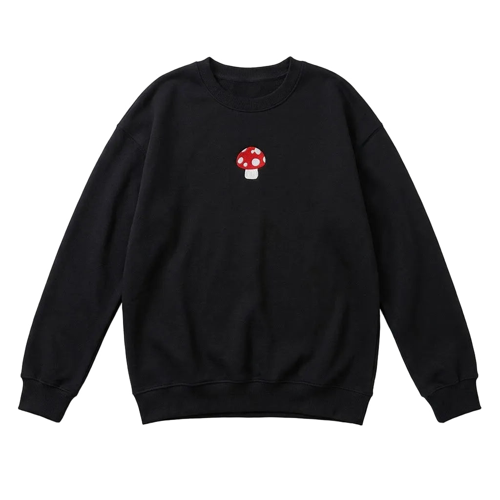 Little Mushroom Embroidered Oversized Sweatshirt