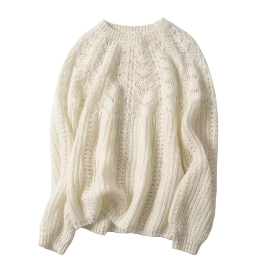 Pink Cloud Delicate Ajour Knit Sweater