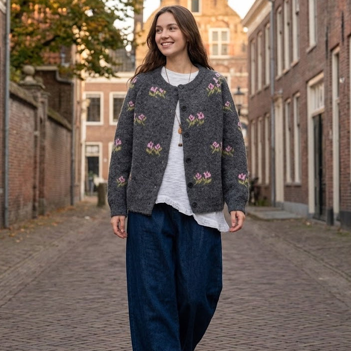 Floral Vintage Alpaca Cardigan