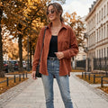 RUST CORDUROY OVERSIZED Shacket