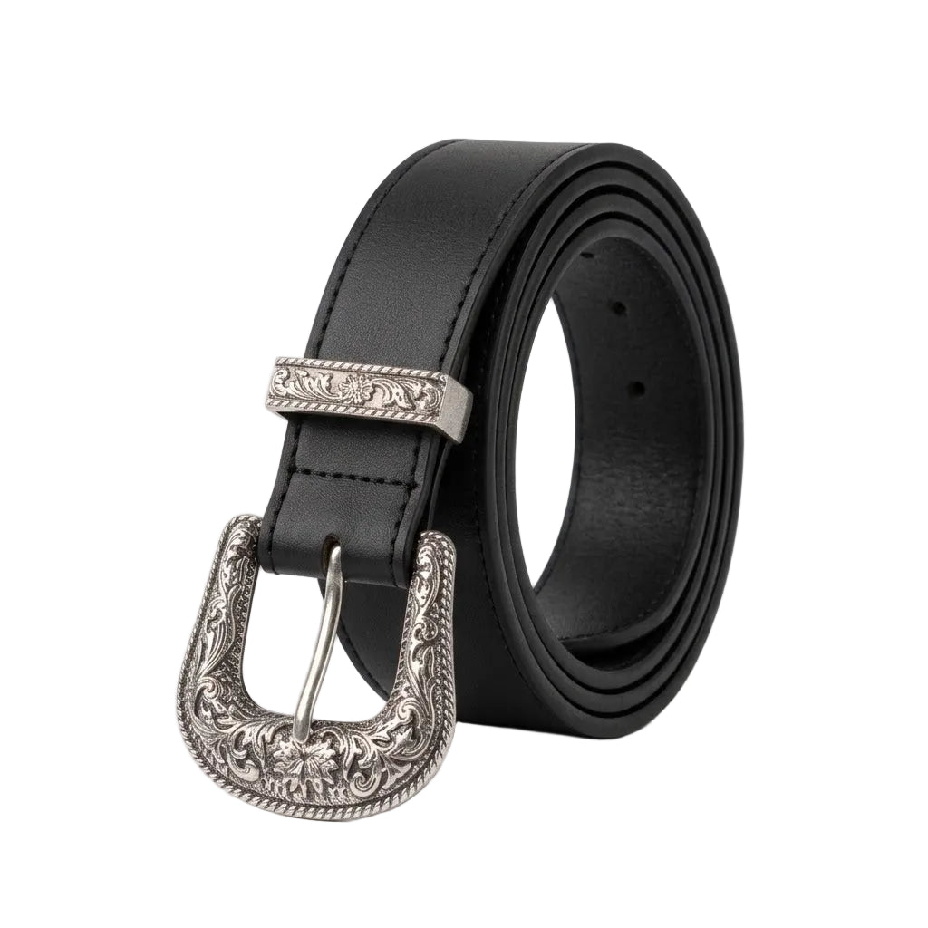 WESTERN VINTAGE – Carved Alloy Buckle Belt