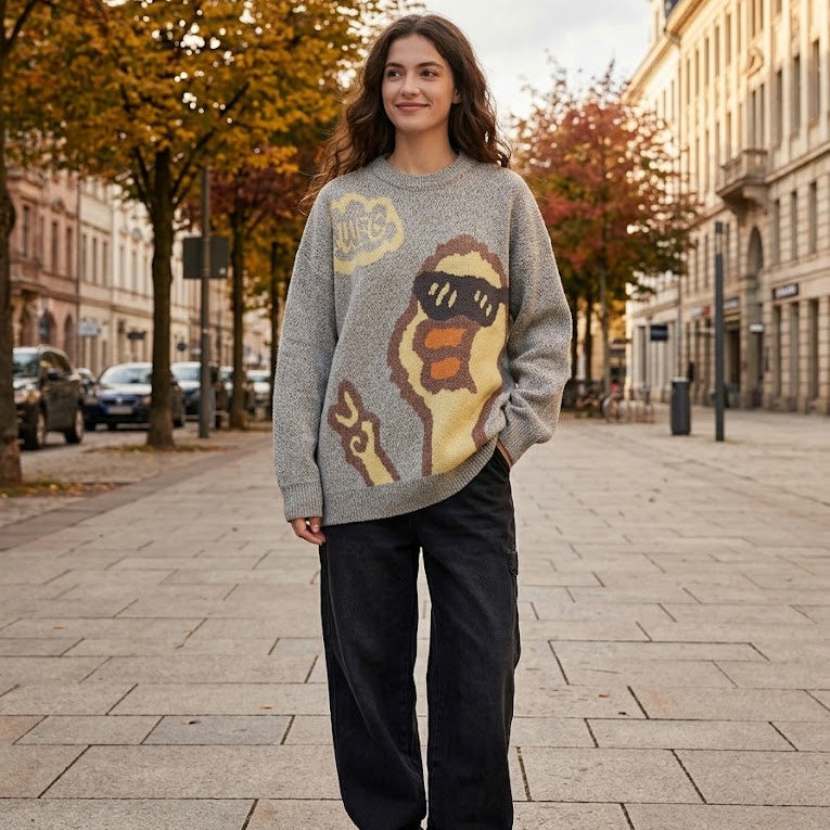 Cool Duck Graphic Knit Sweater