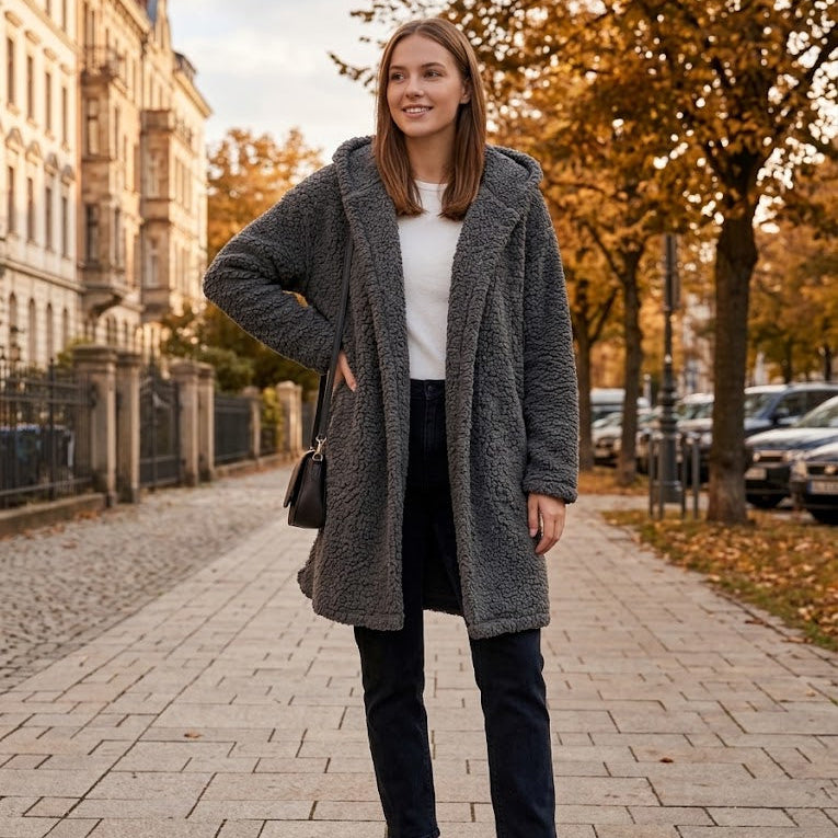 COZY FLEECE HOODED Cardigan