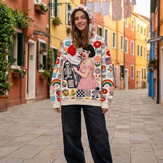 'Clown & Romance Art' Graphic Hoodie