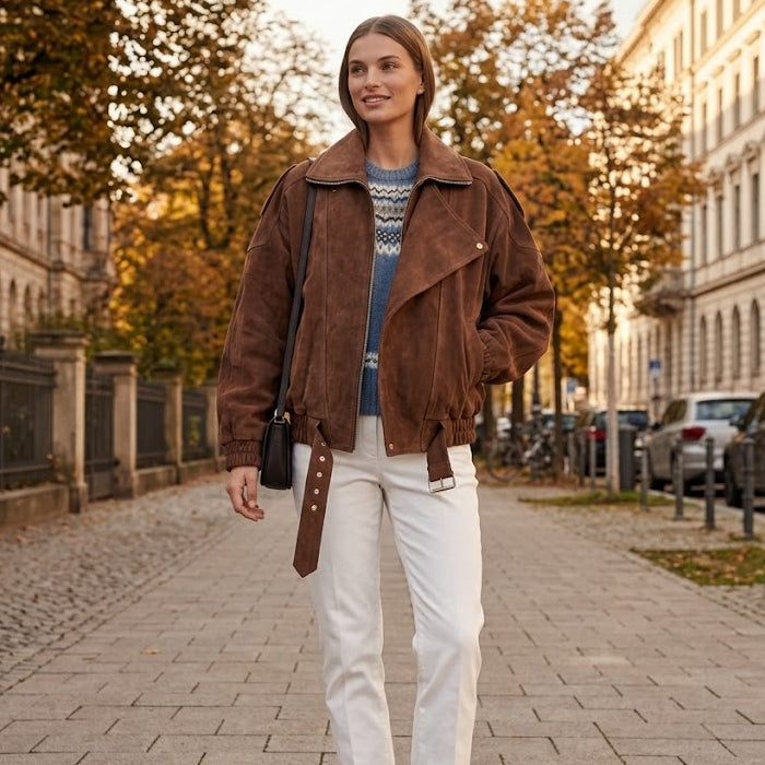 VINTAGE MOCHA MOTO Jacke