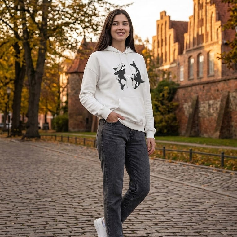 Orca Heart Graphic Fleece Hoodie