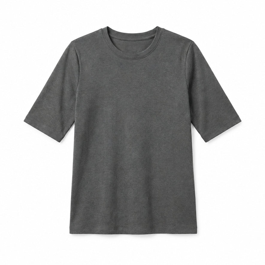 Classic Half-Sleeve Crewneck Top
