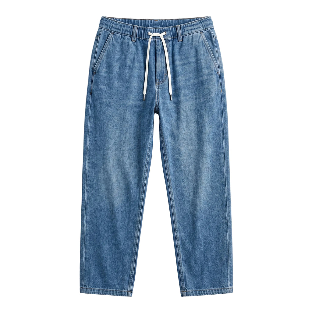 Relaxed-Fit Soft Cotton Denim Trousers