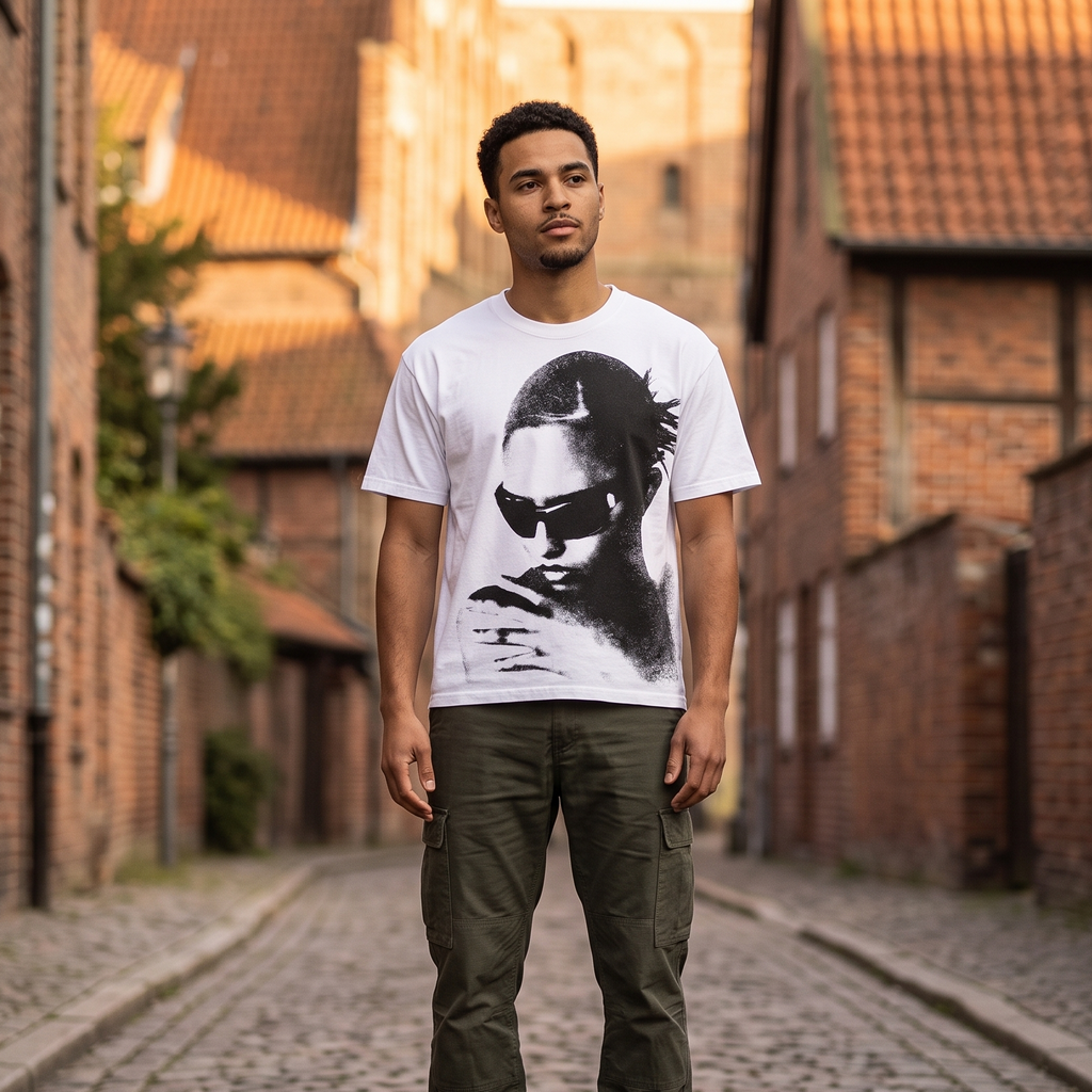 Monochrome Portrait Graphic T-Shirts
