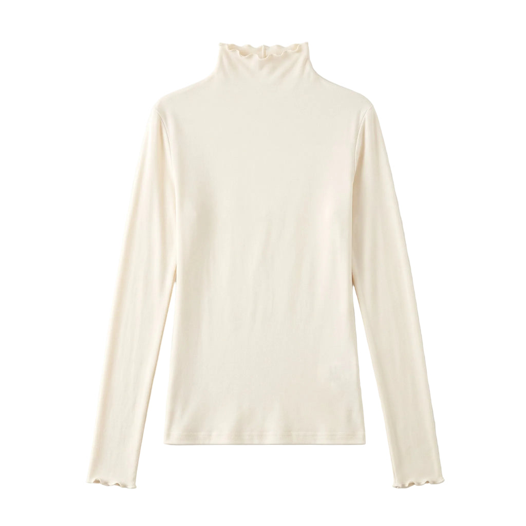 Off-White Ruffled High-Neck Longsleeve