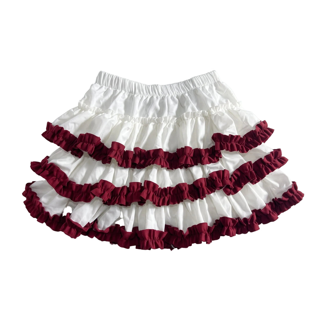 Wine Tiered Performance Skort