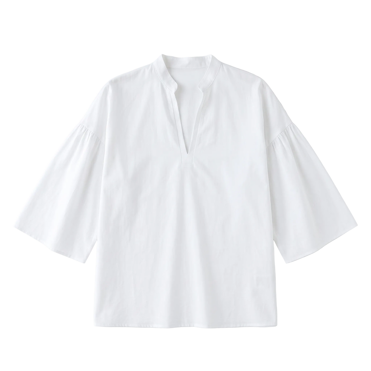 Boho Wide-Sleeve Tunic Shirt