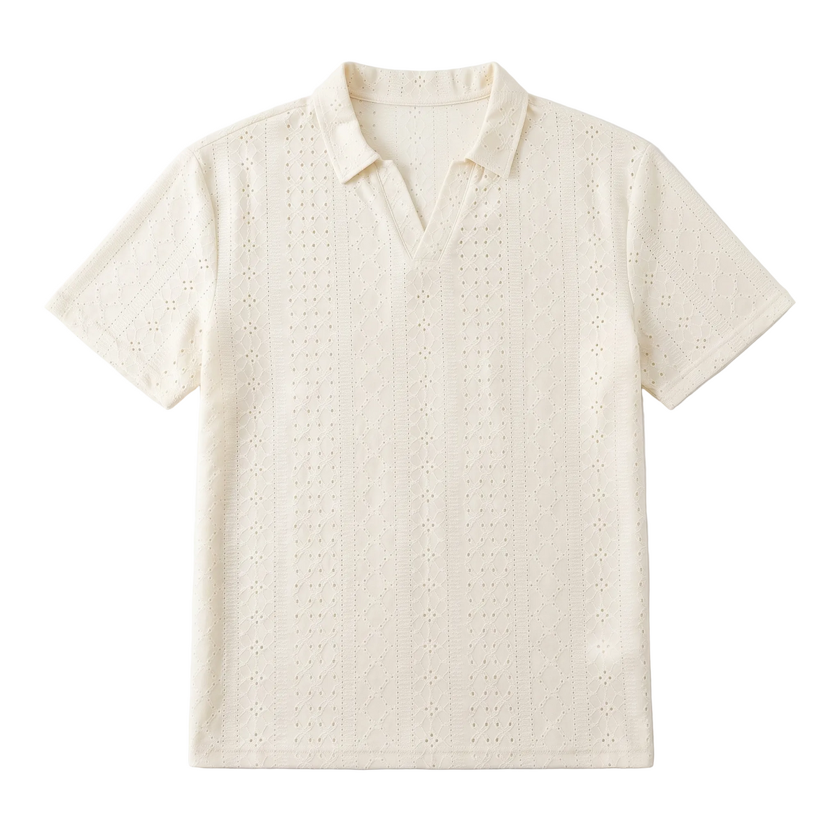 Eyelet Knit Polo Shirt