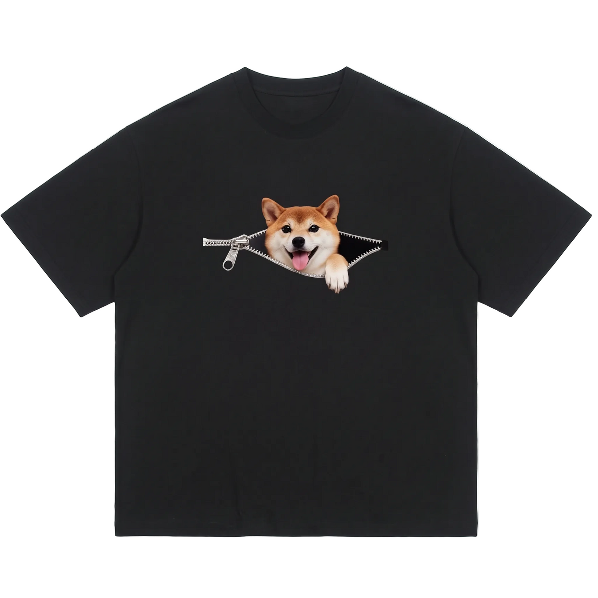 Shiba Inu Zipper Peek T-Shirts
