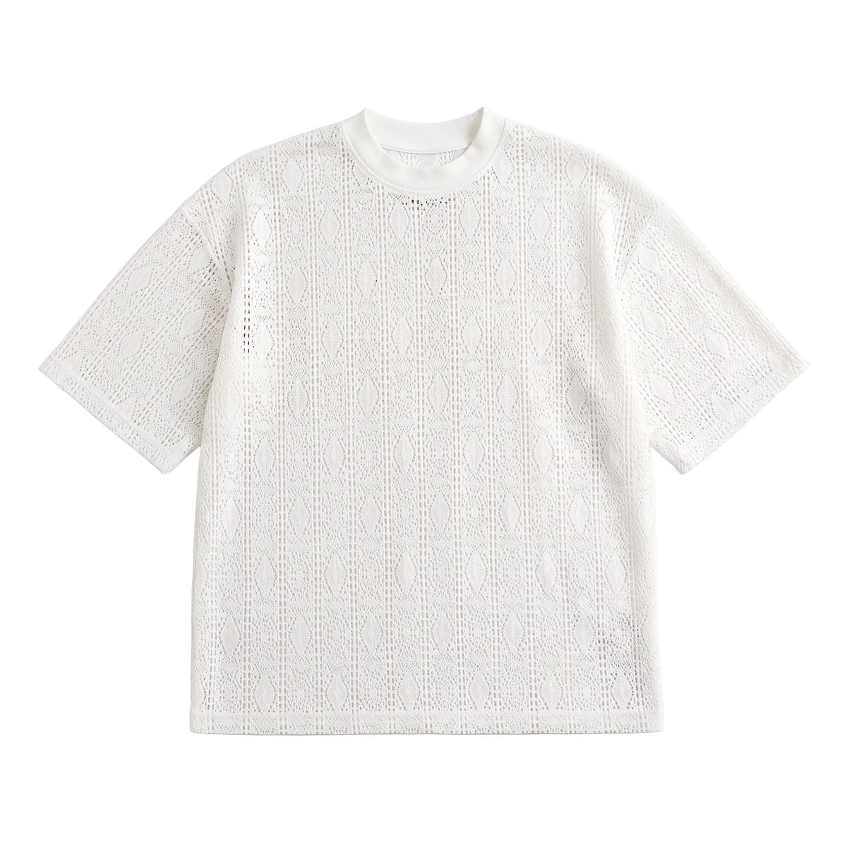 Crochet Knit Boxy T-Shirt