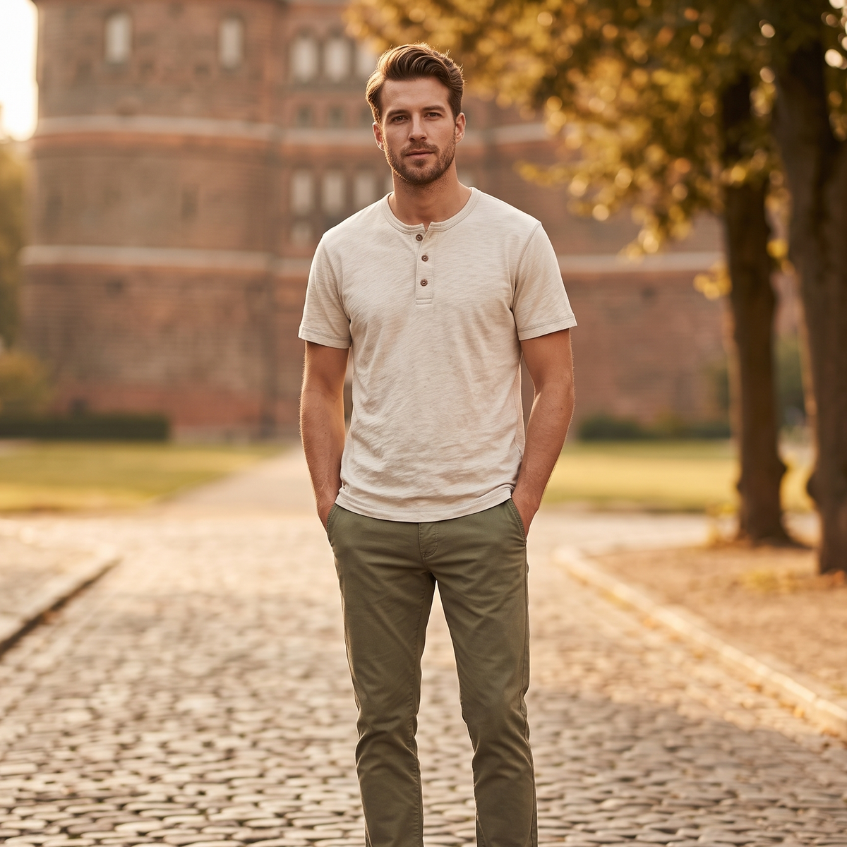 Slub Linen Casual Henley Shirt