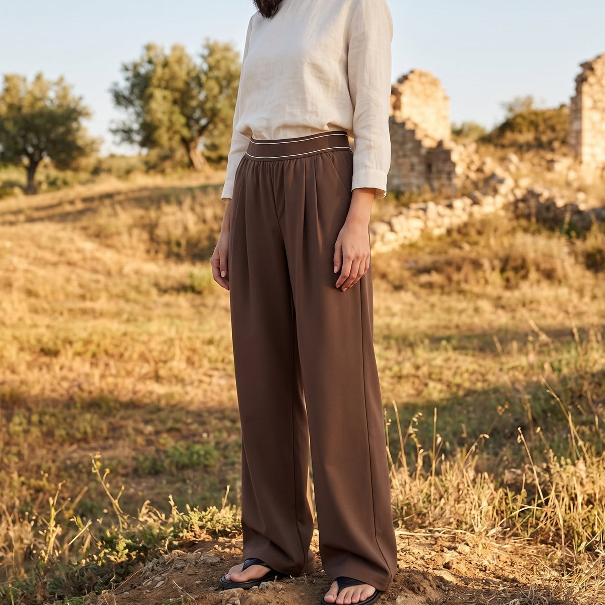 Mira High-Waisted Straight-Leg Pants