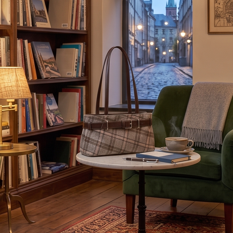 CYLINDER TWEED BAG