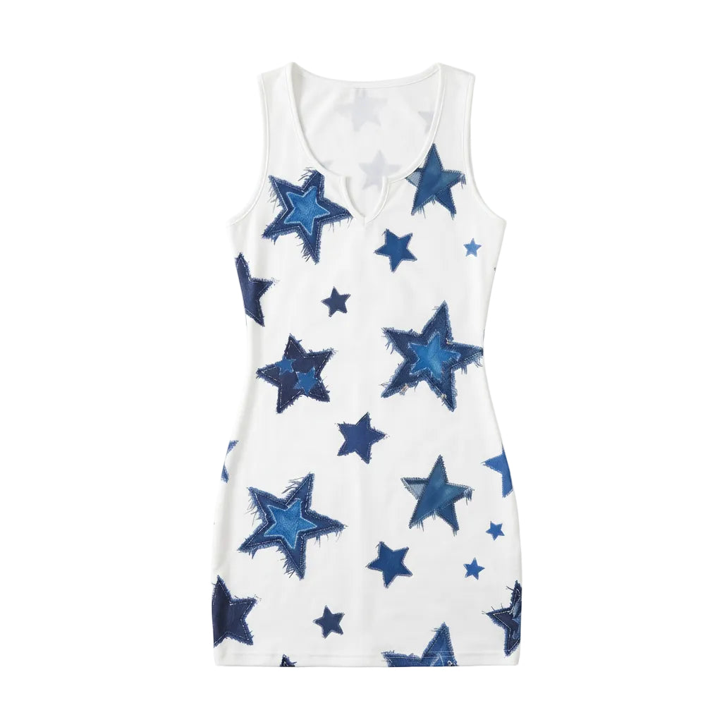 Aria Denim Star Hourglass Mini Dress
