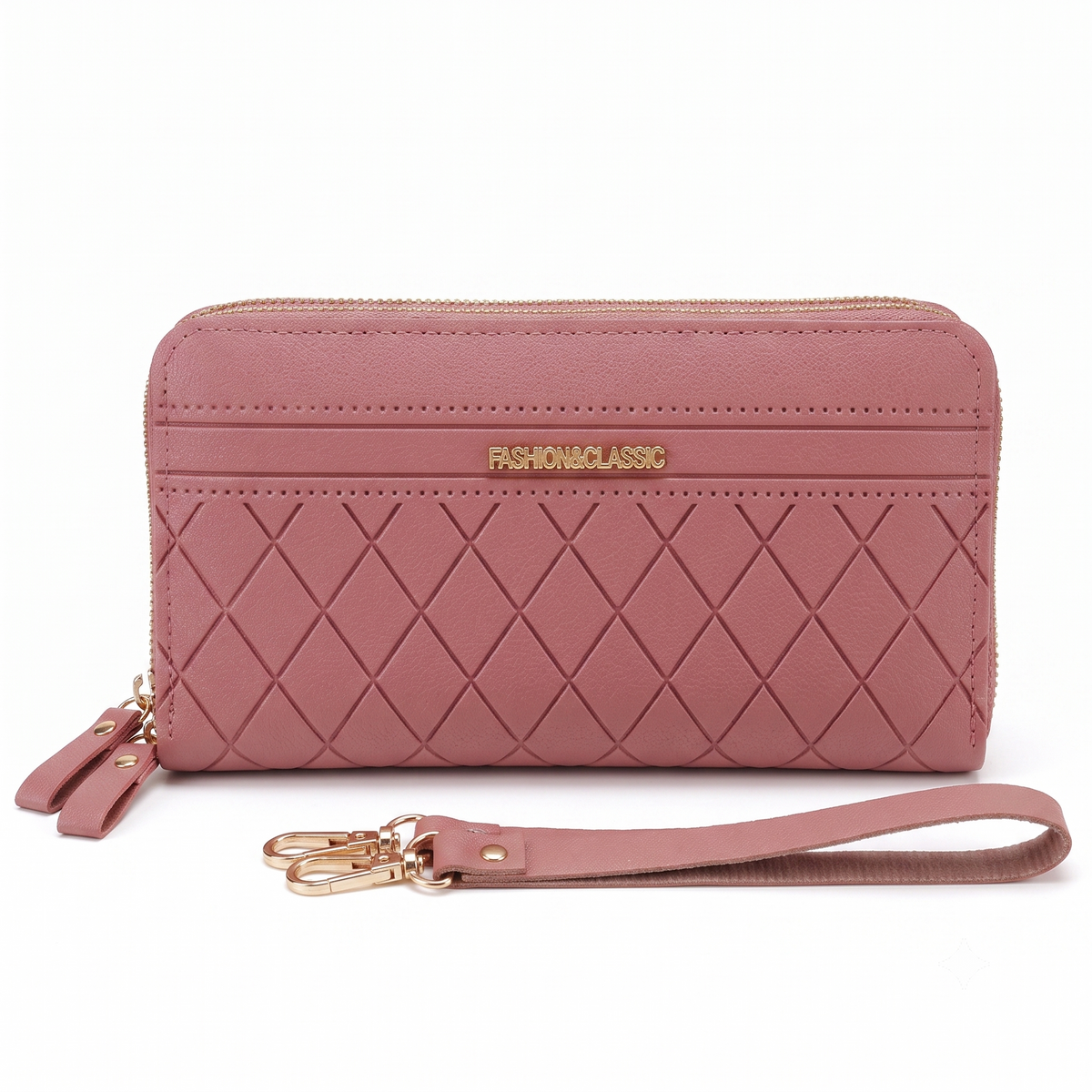DOUBLE ZIP QUILTED WALLET