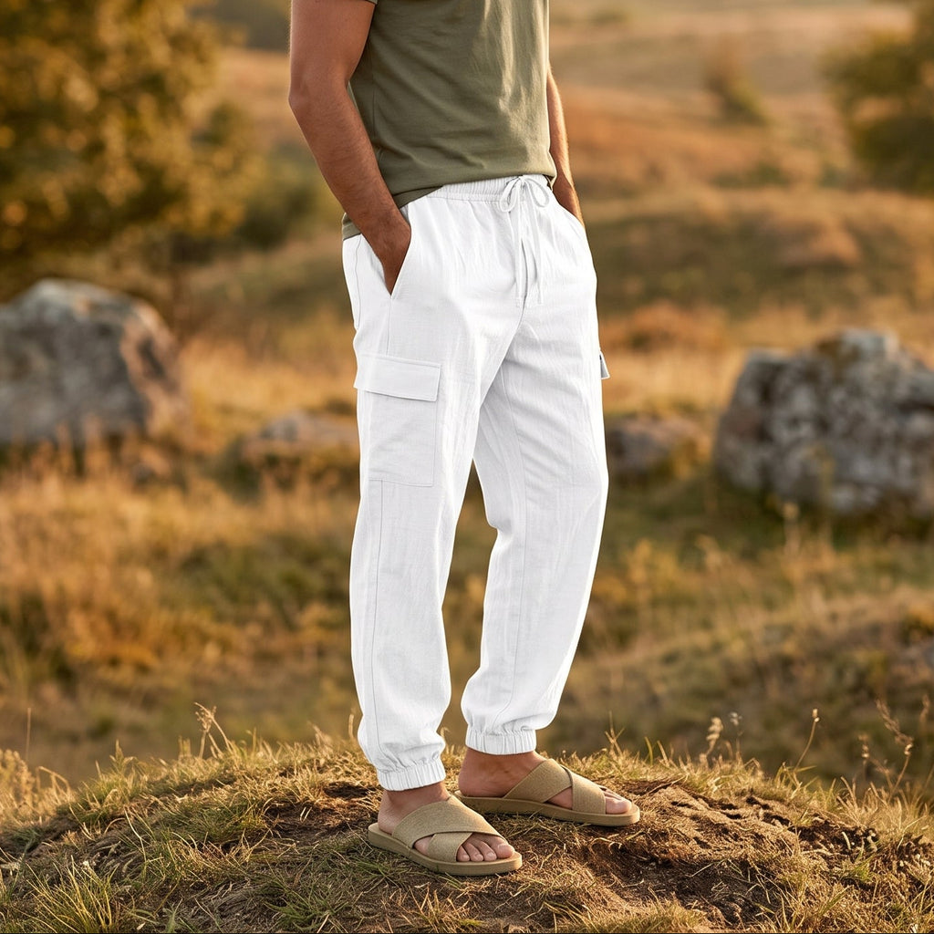 Straight-Leg Leinen-Jogger