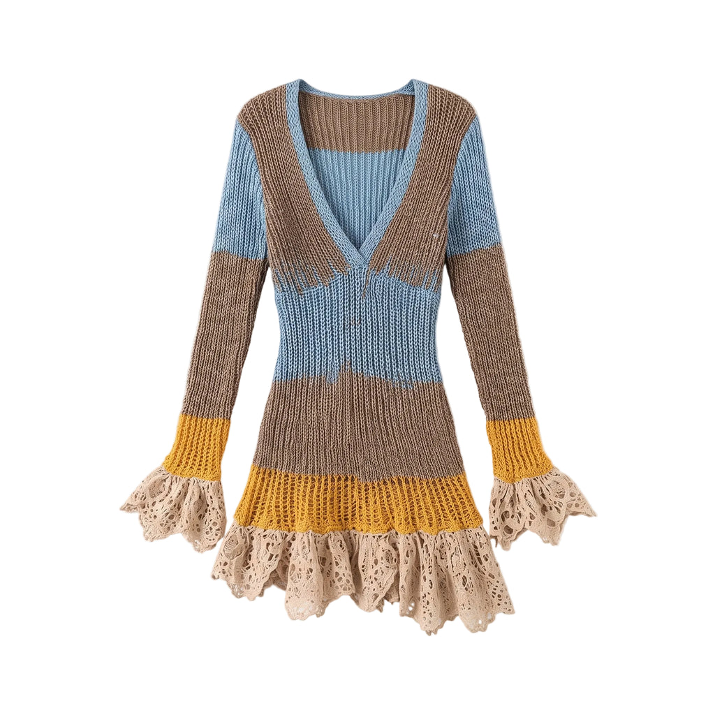Aurelia Boho Knit Mini Dress