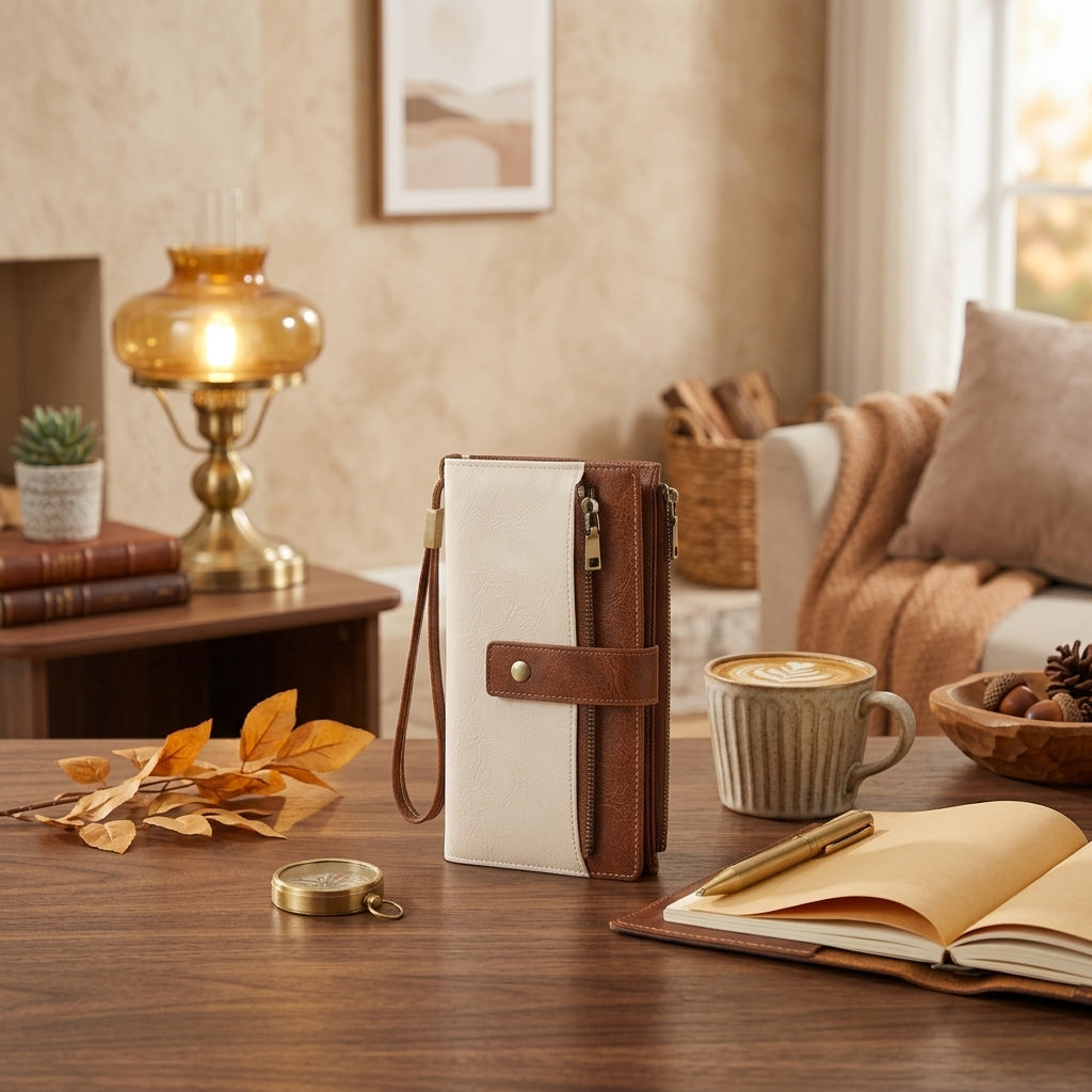 RETRO COLOR-BLOCK LONG WALLET