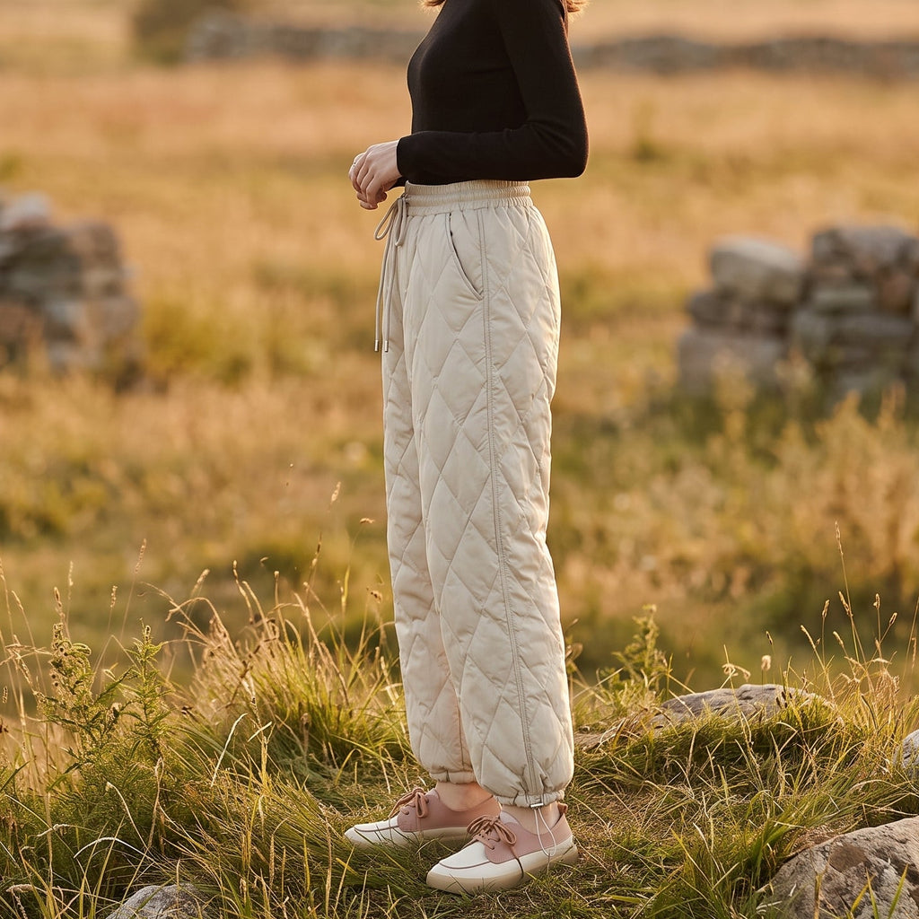 Quilted Chenille Tapered Lounge Pants