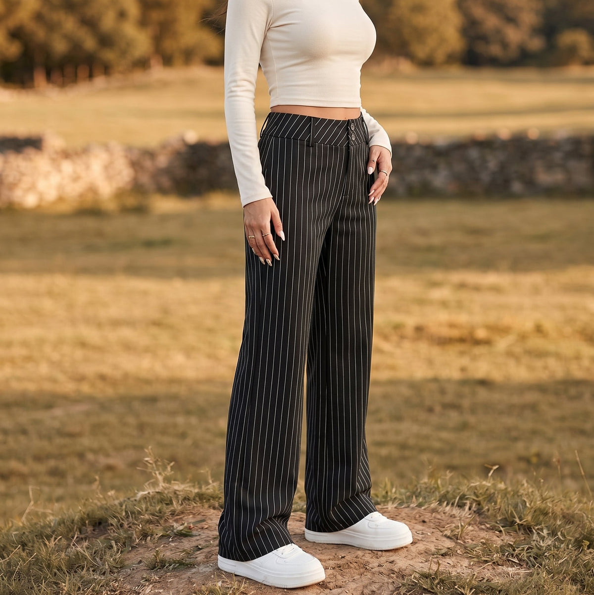 Verona Pinstripe Tailored Trousers