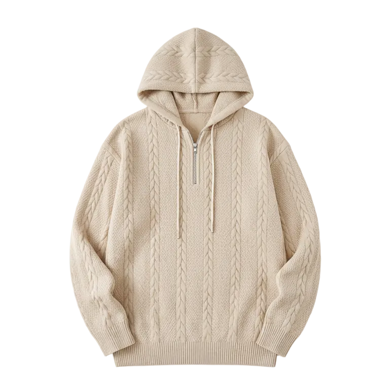 Cozy Cable Quarter-Zip Hoodie