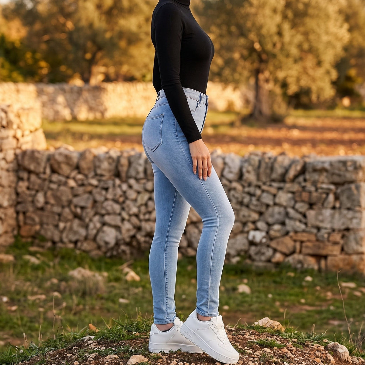 Lyra Skinny High-Stretch Stacked Jeans