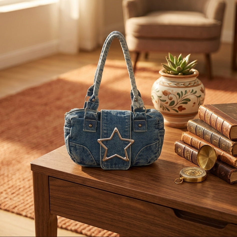Retro Denim Star Bag