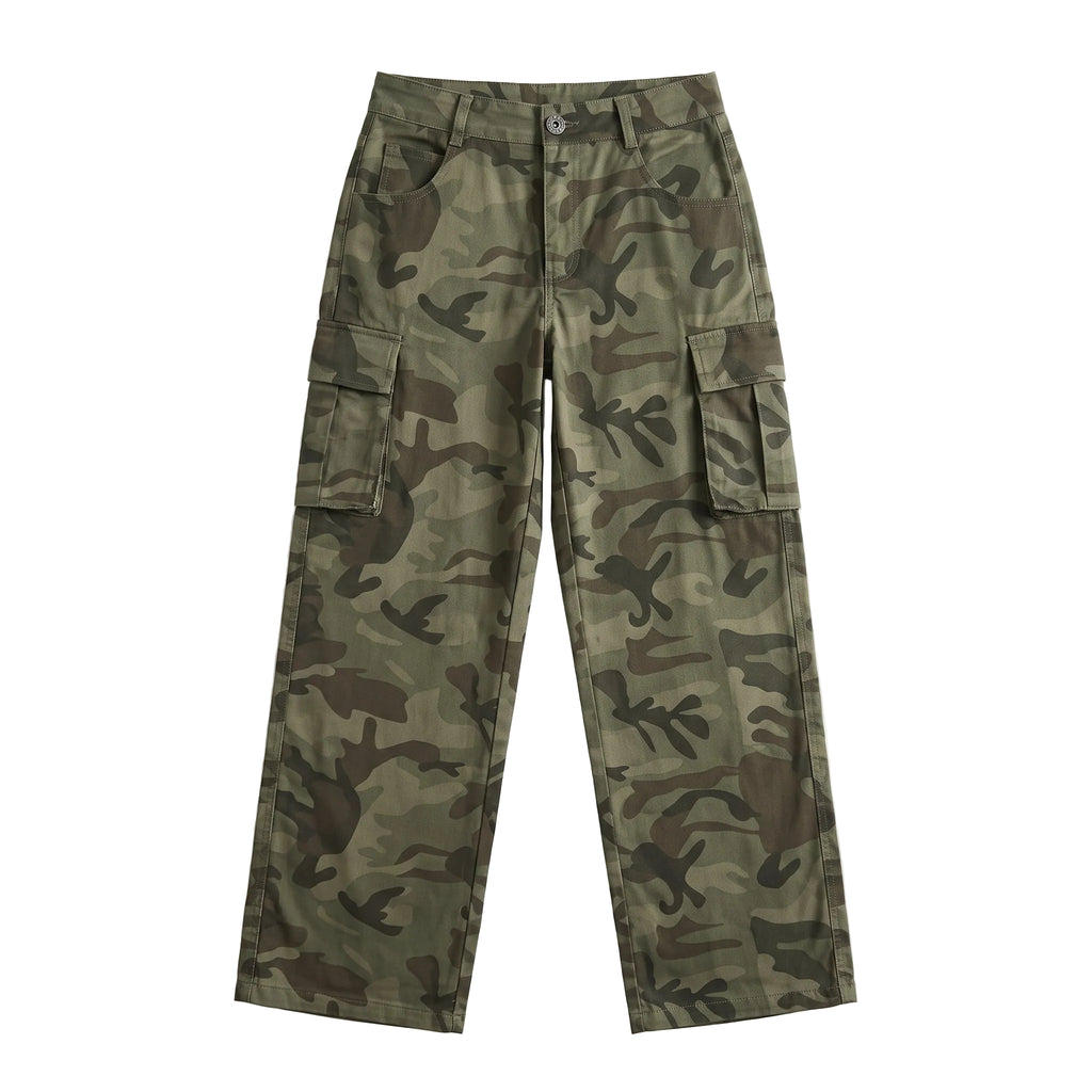 Nomi Wide-Leg Camouflage Cargo Pants