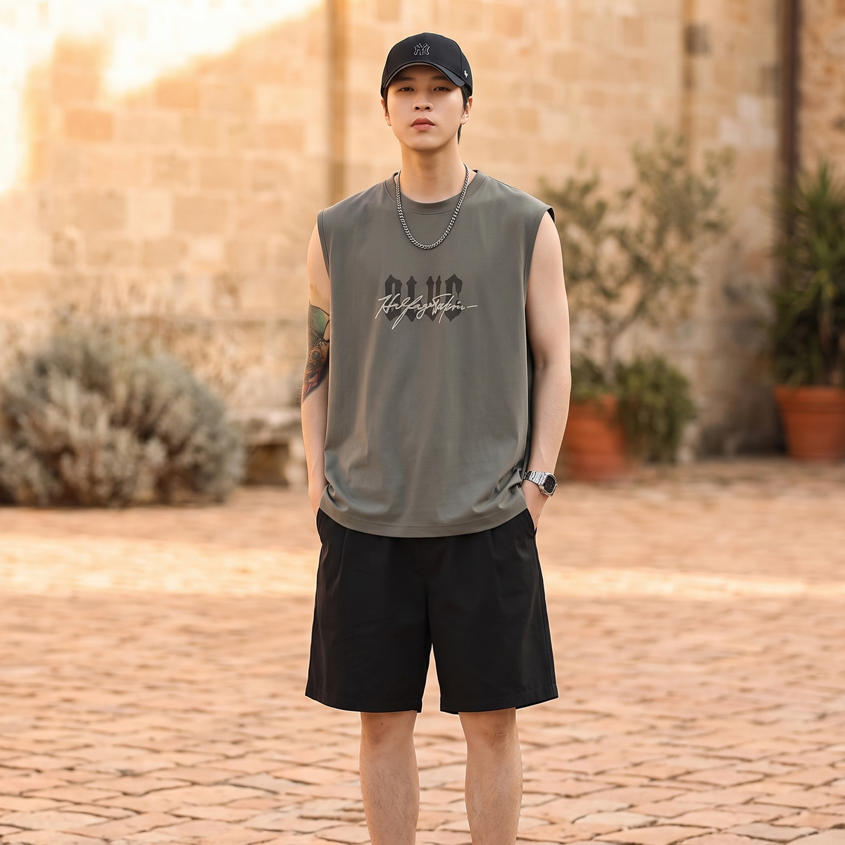 Urban Script Relaxed Tank